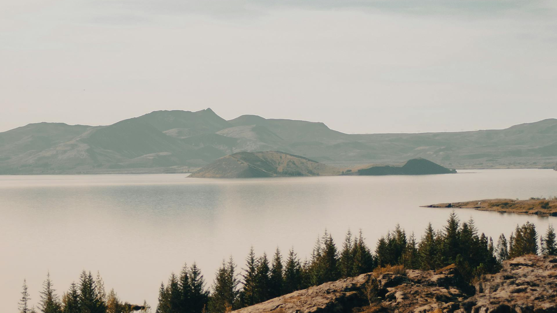View of water surrounded by mountains